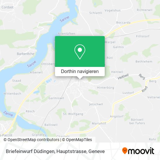 Briefeinwurf Düdingen, Hauptstrasse Karte
