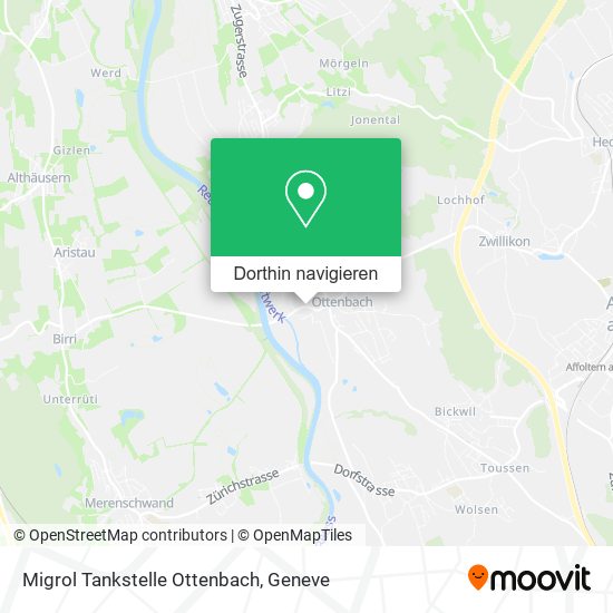 Migrol Tankstelle Ottenbach Karte