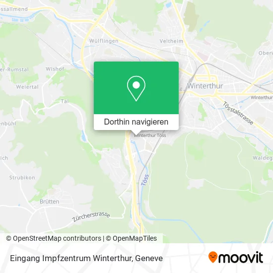 Eingang Impfzentrum Winterthur Karte