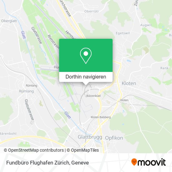 Fundbüro Flughafen Zürich Karte