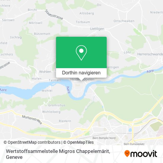 Wertstoffsammelstelle Migros Chappelemärit Karte