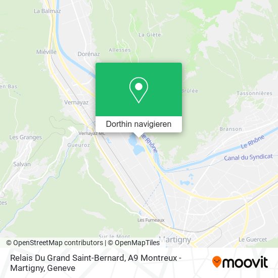 Relais Du Grand Saint-Bernard, A9 Montreux - Martigny Karte