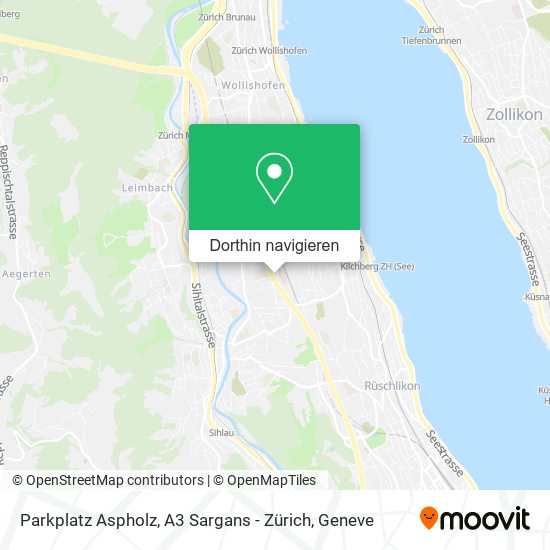 Parkplatz Aspholz, A3 Sargans - Zürich Karte