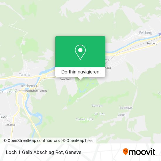 Loch 1 Gelb Abschlag Rot Karte