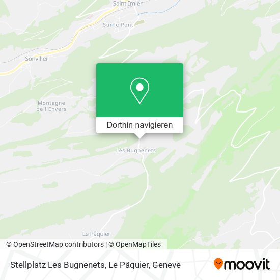 Stellplatz Les Bugnenets, Le Pâquier Karte