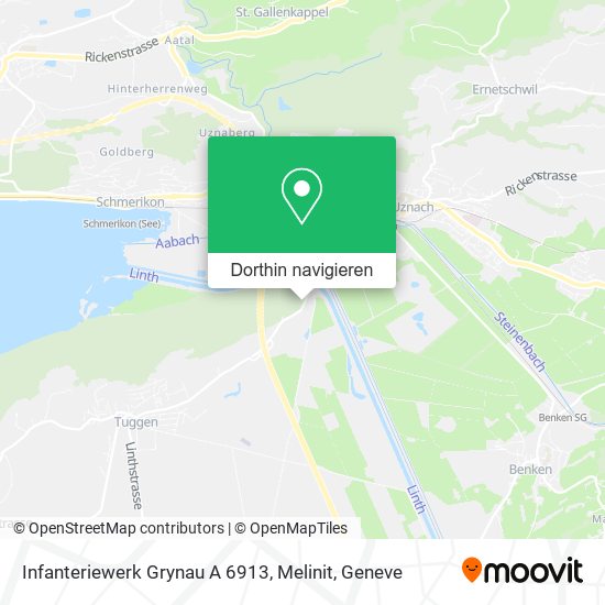 Infanteriewerk Grynau A 6913, Melinit Karte