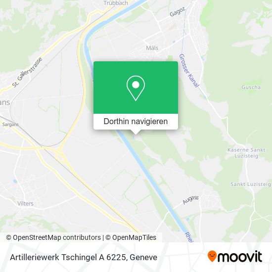 Artilleriewerk Tschingel A 6225 Karte