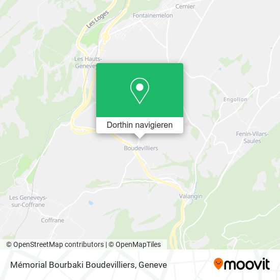Mémorial Bourbaki Boudevilliers Karte