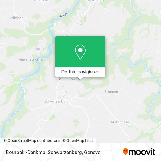 Bourbaki-Denkmal Schwarzenburg Karte