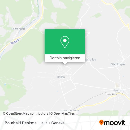 Bourbaki-Denkmal Hallau Karte