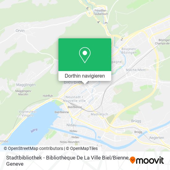 Stadtbibliothek - Bibliothèque De La Ville Biel / Bienne Karte