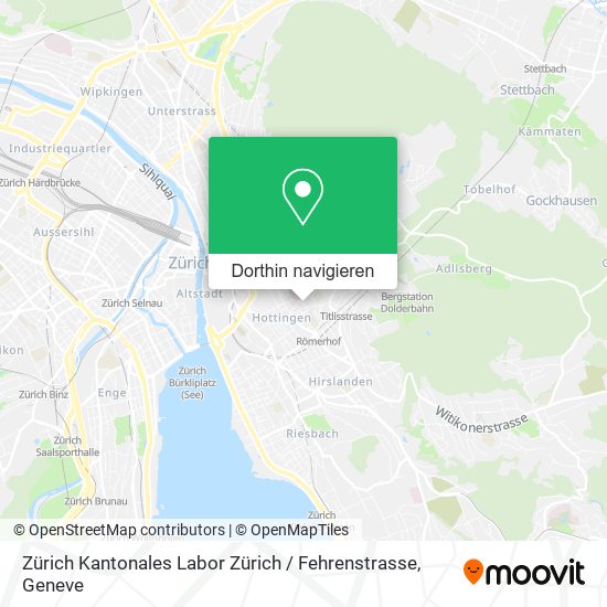 Zürich Kantonales Labor Zürich / Fehrenstrasse Karte