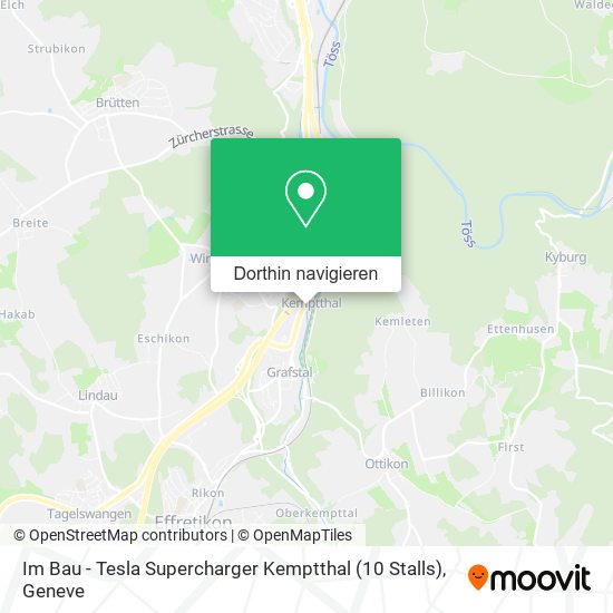 Im Bau - Tesla Supercharger Kemptthal (10 Stalls) Karte