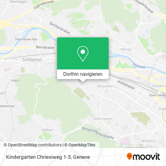 Kindergarten Chriesiweg 1-3 Karte
