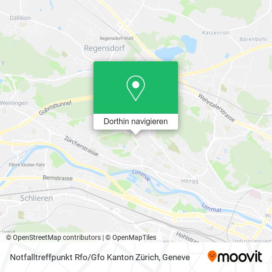 Notfalltreffpunkt Rfo / Gfo Kanton Zürich Karte