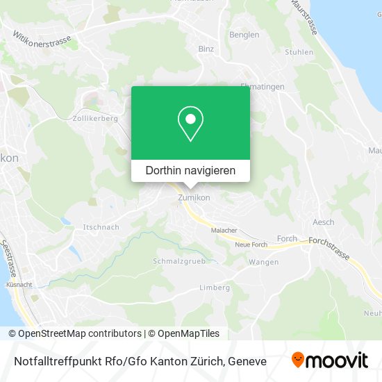 Notfalltreffpunkt Rfo / Gfo Kanton Zürich Karte