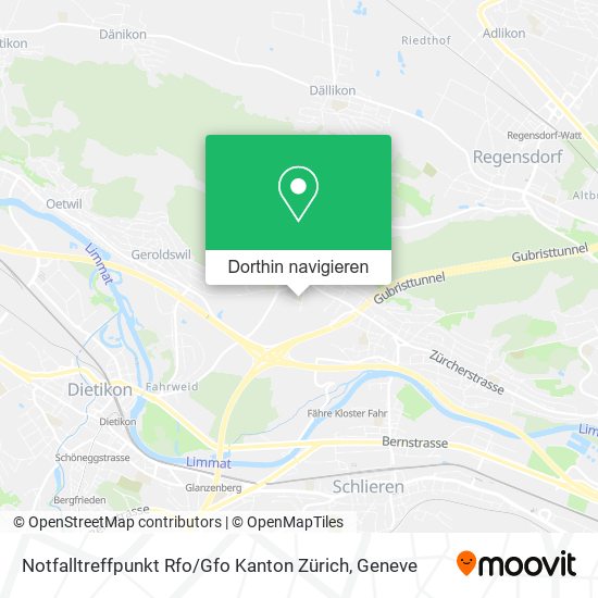 Notfalltreffpunkt Rfo / Gfo Kanton Zürich Karte
