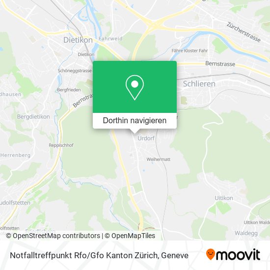 Notfalltreffpunkt Rfo / Gfo Kanton Zürich Karte