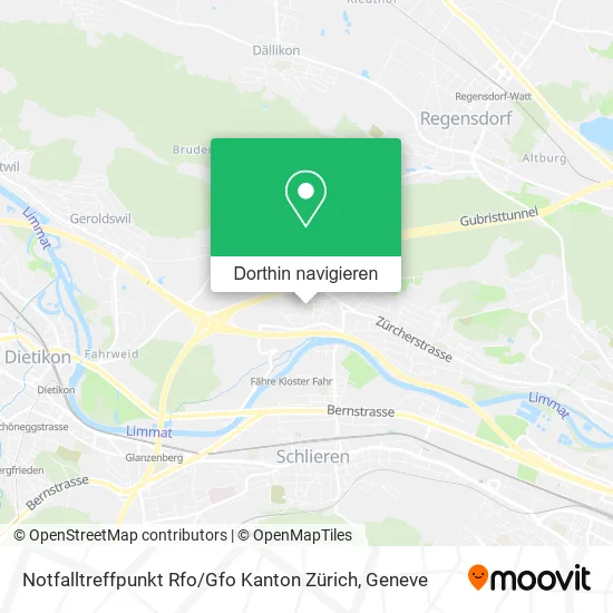 Notfalltreffpunkt Rfo / Gfo Kanton Zürich Karte