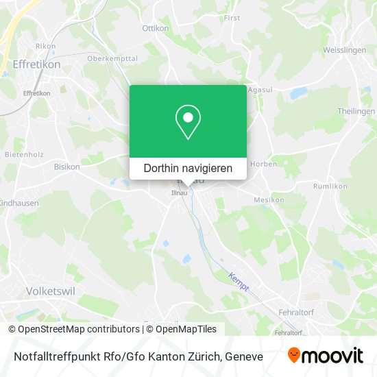 Notfalltreffpunkt Rfo / Gfo Kanton Zürich Karte