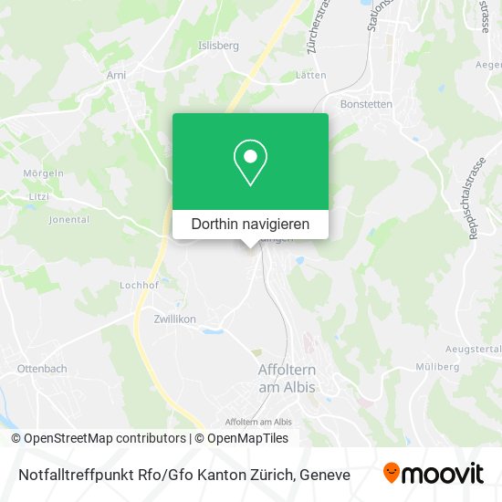 Notfalltreffpunkt Rfo / Gfo Kanton Zürich Karte