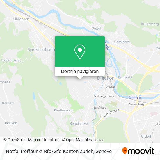 Notfalltreffpunkt Rfo / Gfo Kanton Zürich Karte