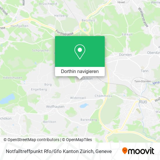 Notfalltreffpunkt Rfo / Gfo Kanton Zürich Karte