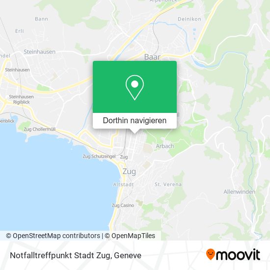 Notfalltreffpunkt Stadt Zug Karte