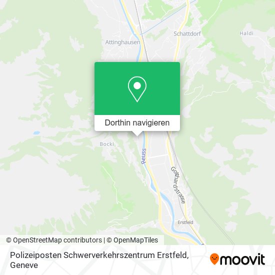 Polizeiposten Schwerverkehrszentrum Erstfeld Karte