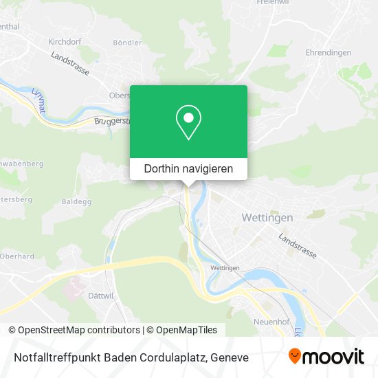 Notfalltreffpunkt Baden Cordulaplatz Karte