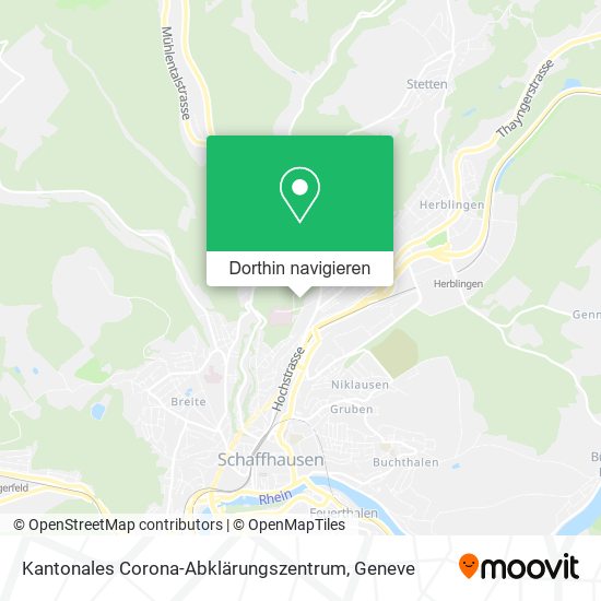 Kantonales Corona-Abklärungszentrum Karte