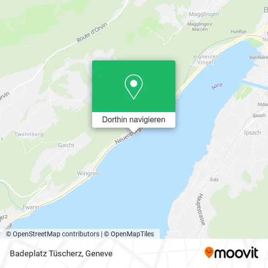 Badeplatz Tüscherz Karte