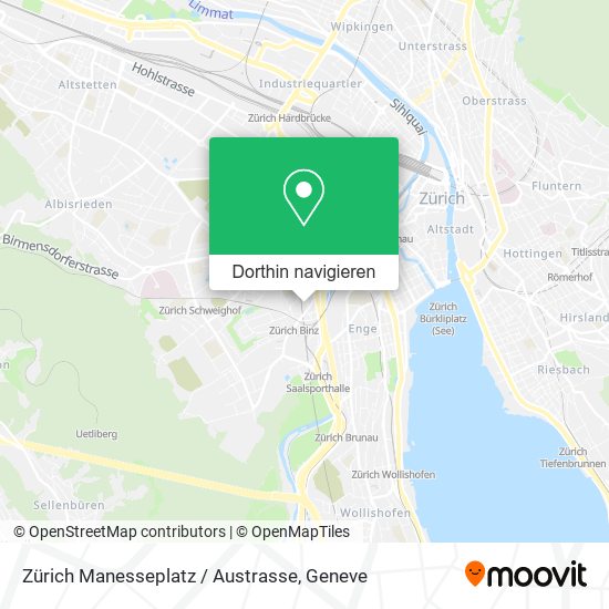 Zürich Manesseplatz / Austrasse Karte