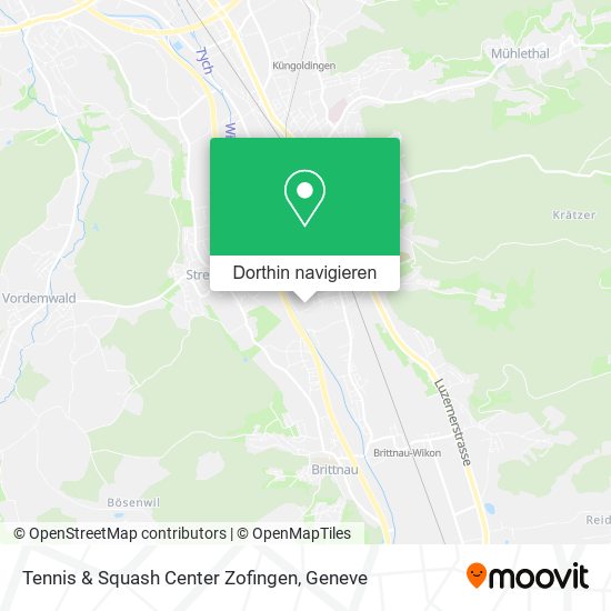 Tennis & Squash Center Zofingen Karte