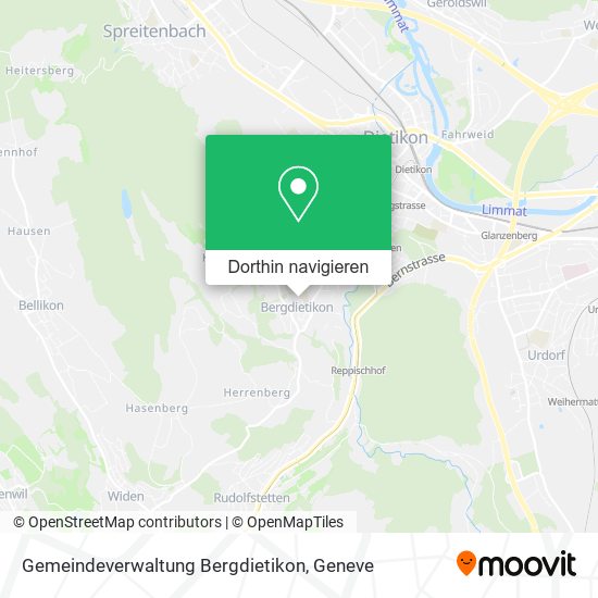 Gemeindeverwaltung Bergdietikon Karte