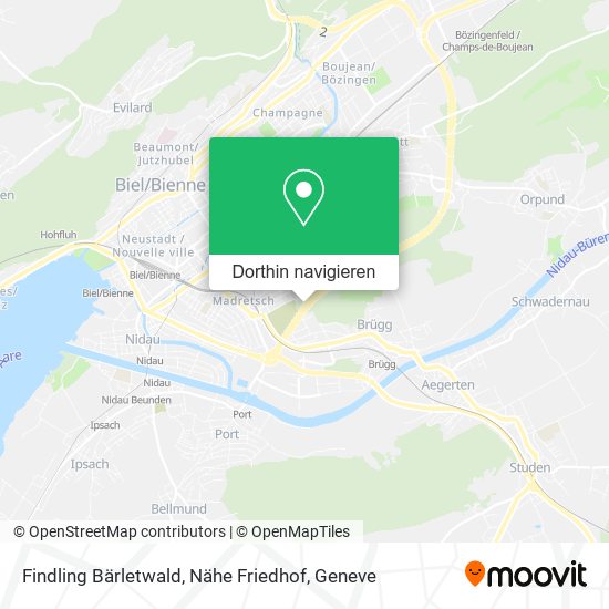 Findling Bärletwald, Nähe Friedhof Karte