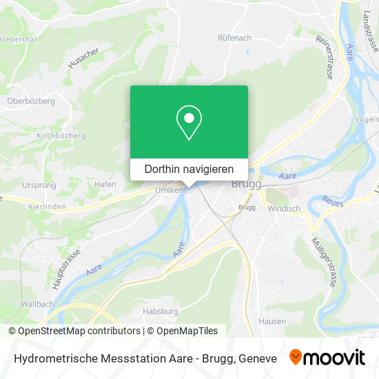 Hydrometrische Messstation Aare - Brugg Karte