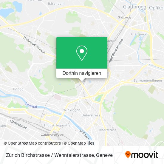 Zürich Birchstrasse / Wehntalerstrasse Karte