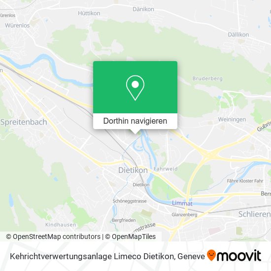 Kehrichtverwertungsanlage Limeco Dietikon Karte