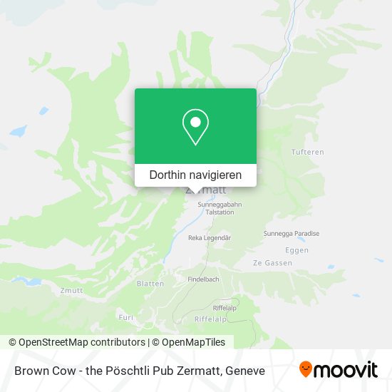 Brown Cow - the Pöschtli Pub Zermatt Karte