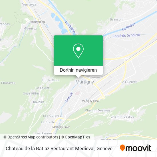 Château de la Bâtiaz Restaurant Médiéval Karte