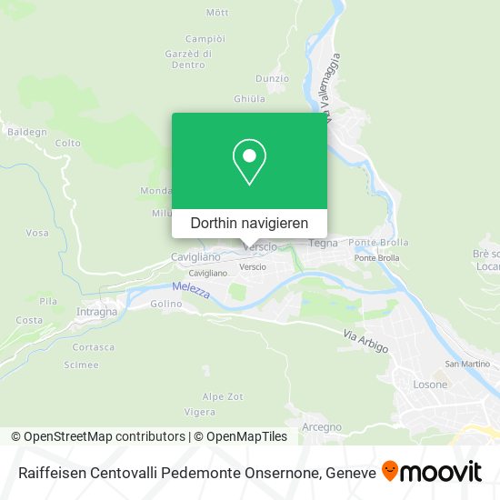 Raiffeisen Centovalli Pedemonte Onsernone Karte