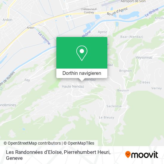 Les Randonnées d'Eloïse, Pierrehumbert Heuri Karte