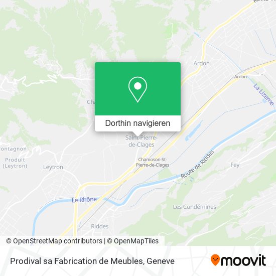 Prodival sa Fabrication de Meubles Karte