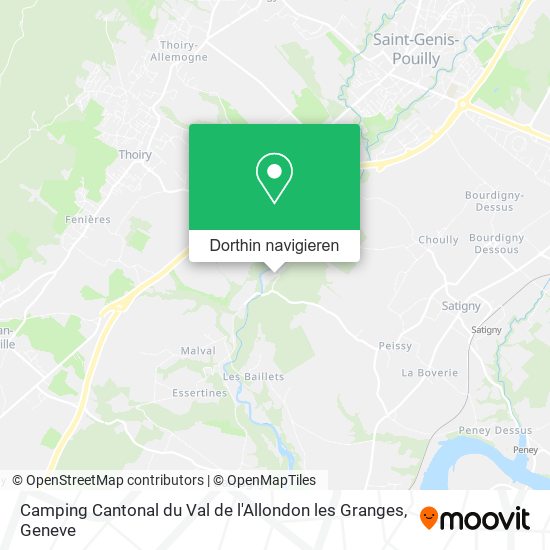 Camping Cantonal du Val de l'Allondon les Granges Karte