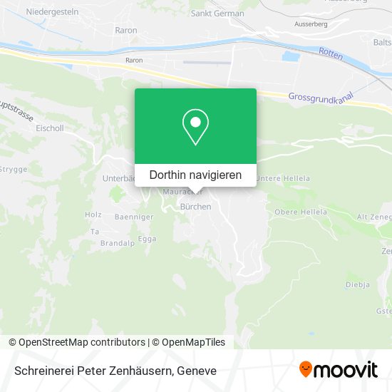 Schreinerei Peter Zenhäusern Karte