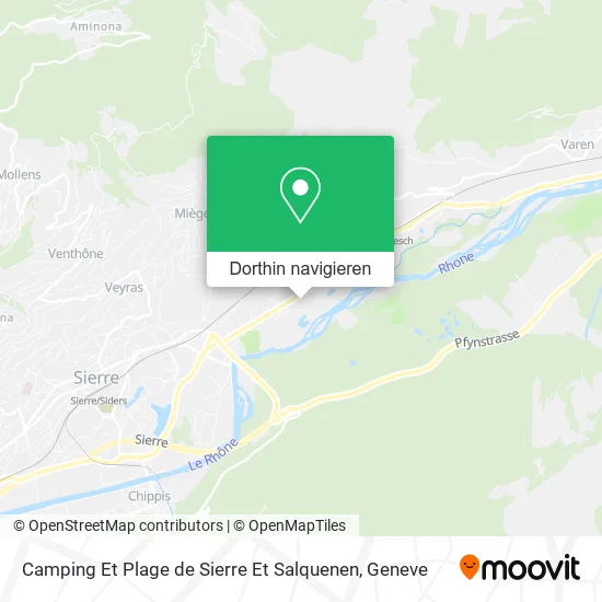 Camping Et Plage de Sierre Et Salquenen Karte