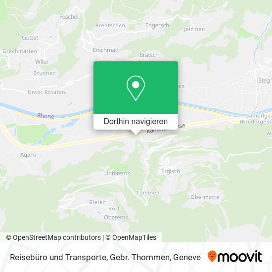 Reisebüro und Transporte, Gebr. Thommen Karte