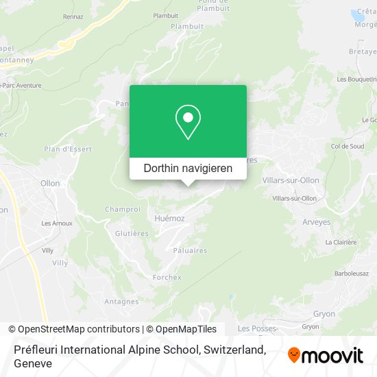Préfleuri International Alpine School, Switzerland Karte