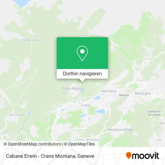 Cabane Erwin - Crans Montana Karte